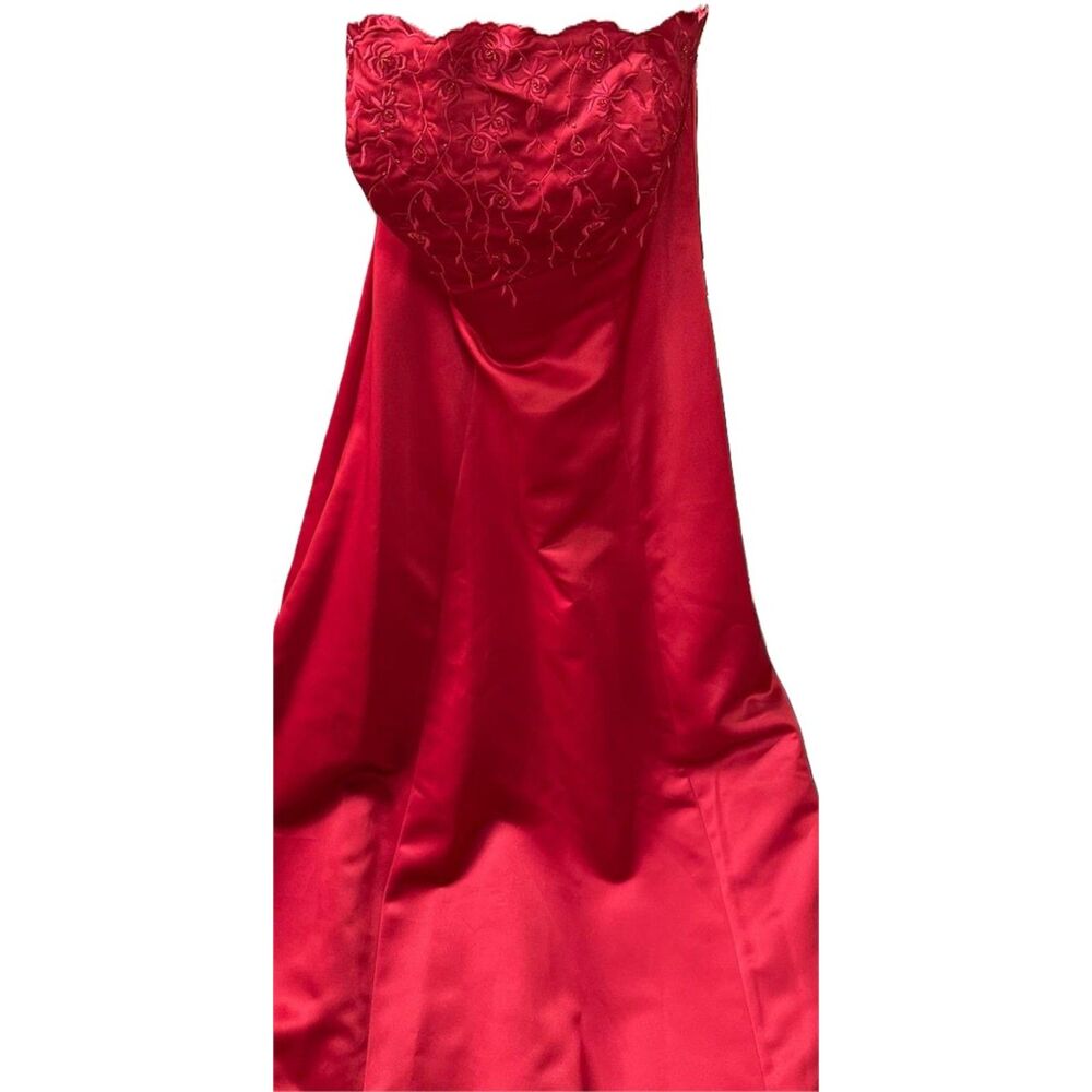 Vintage Michaelangelo Red Formal Strapless Evening Gown with Tags